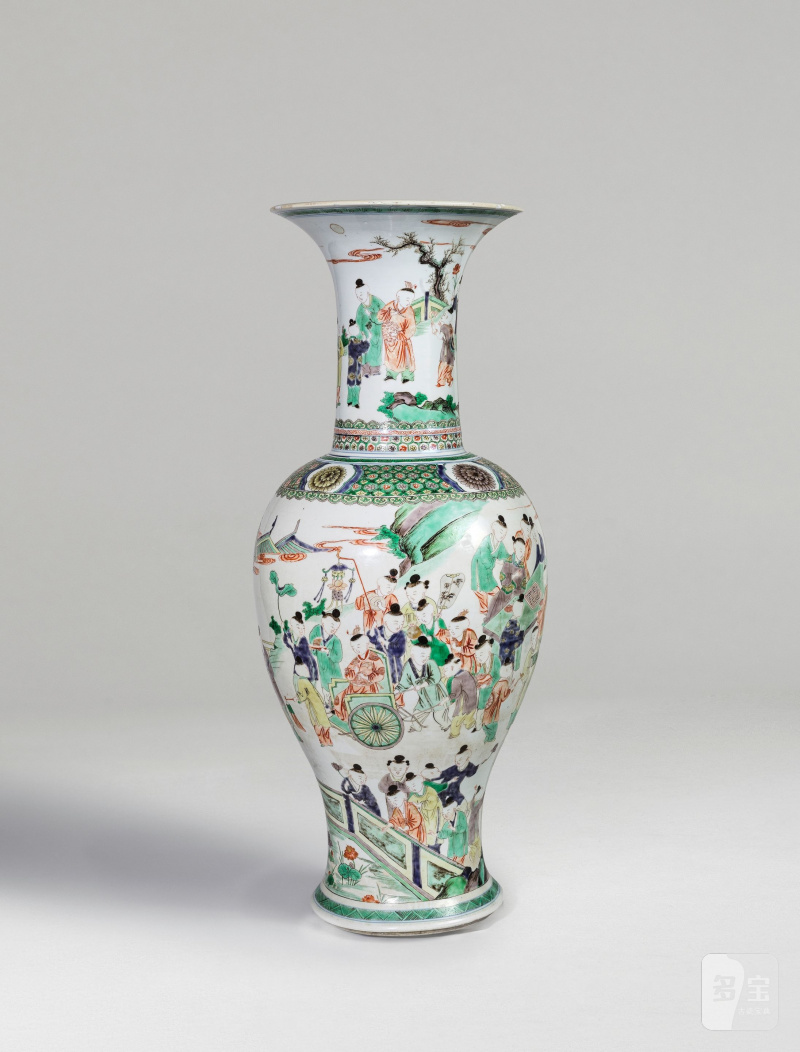 清康熙 五彩百子圖鳳尾尊 | IMPORTANT ET RARE GRAND VASE YENYEN EN PORCELAINE DE LA FAMILLE VERTE - 图29